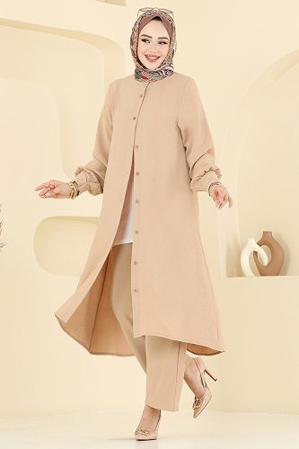 moda selvim طقم بيج 6011UZ662 - Thumbnail