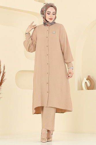 moda selvim طقم بيج 6011UZ662 - Thumbnail