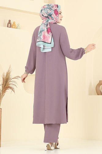 moda selvim طقم ليلكي غامق 6012UZ662 - Thumbnail