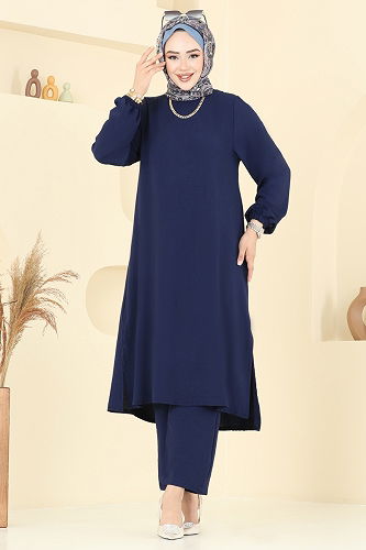 moda selvim طقم كحلي 6012UZ662 - Thumbnail