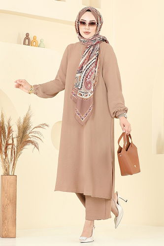 moda selvim طقم بيج 6012UZ662 - Thumbnail