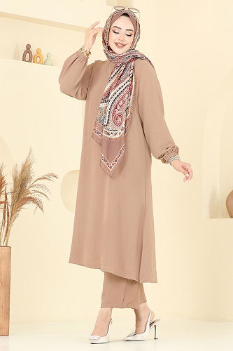 moda selvim طقم بيج 6012UZ662 - Thumbnail