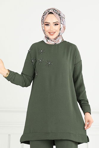 moda selvim Combined 6013UZ1029-M Khaki - Thumbnail