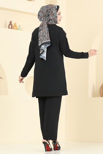 moda selvim طقم أسود 6013UZ662 - Thumbnail