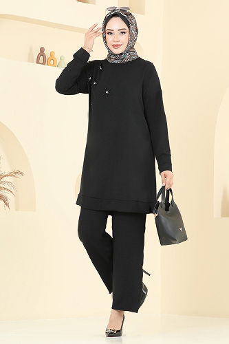 moda selvim طقم أسود 6013UZ662 - Thumbnail