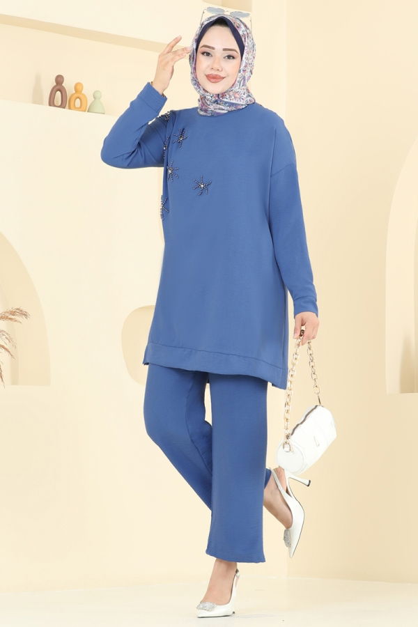 Modaselvim Hijab Combinations Combined 6013UZ662 Indigo