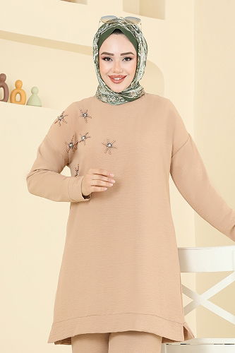 moda selvim طقم بيج 6013UZ662 - Thumbnail