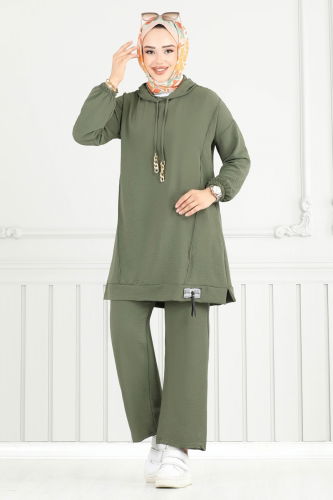 moda selvim طقم اخضر عفني 6014UZ662 - Thumbnail