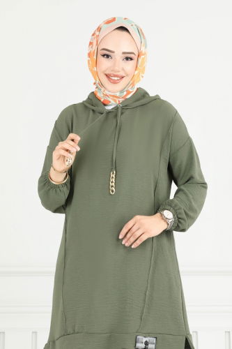 moda selvim طقم اخضر عفني 6014UZ662 - Thumbnail