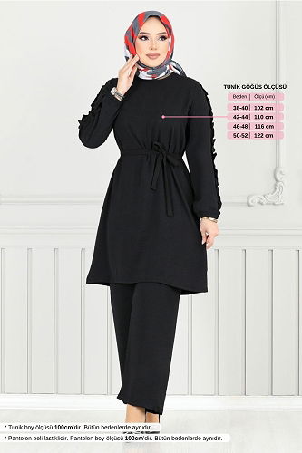 moda selvim طقم أسود 6015UZ1029-M - Thumbnail