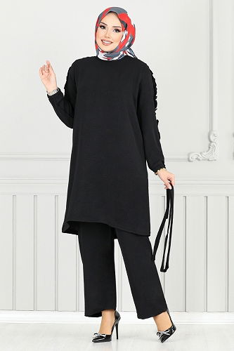 moda selvim طقم أسود 6015UZ1029-M - Thumbnail