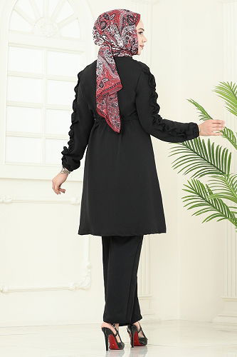 moda selvim طقم أسود 6015UZ662 - Thumbnail