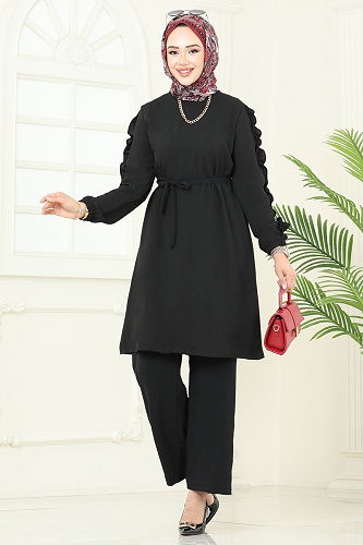 moda selvim طقم أسود 6015UZ662 - Thumbnail