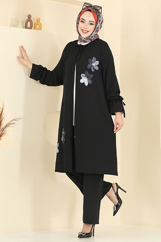 moda selvim طقم أسود 6018UZ662 - Thumbnail