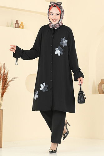 moda selvim طقم أسود 6018UZ662 - Thumbnail