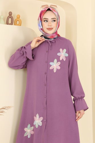 moda selvim طقم ليلكي غامق 6018UZ662 - Thumbnail