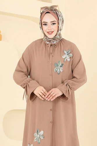 moda selvim طقم بيج غامق 6018UZ662 - Thumbnail