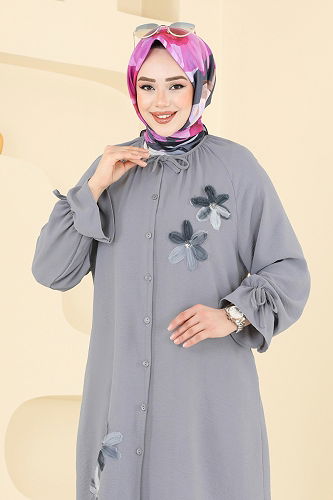 moda selvim طقم رمادي 6018UZ662 - Thumbnail