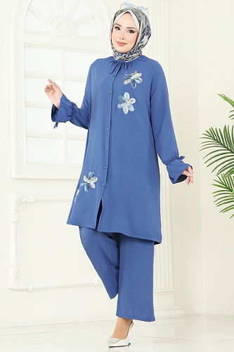 moda selvim Combined 6018UZ662 Indigo - Thumbnail