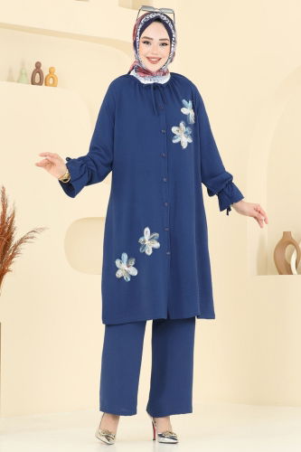 moda selvim طقم كحلي 6018UZ662 - Thumbnail