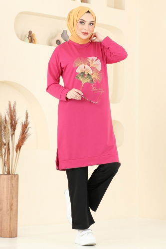 moda selvim Combined 6020UZ662 Fuchsia & Black - Thumbnail
