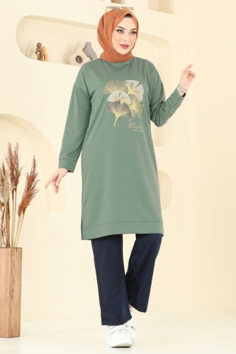 moda selvim Combined 6020UZ662 Mint&Navy Blue - Thumbnail