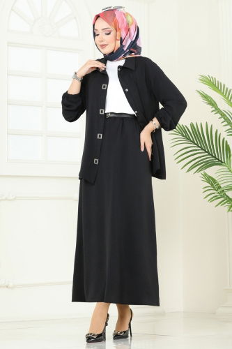 moda selvim طقم أسود 6022UZ662 - Thumbnail