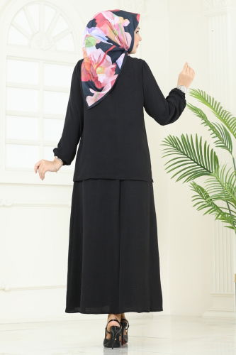 moda selvim طقم أسود 6022UZ662 - Thumbnail