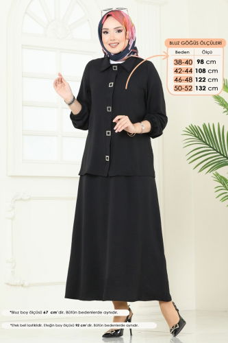 moda selvim طقم أسود 6022UZ662 - Thumbnail