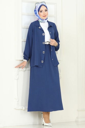 moda selvim طقم كحلي 6022UZ662 - Thumbnail