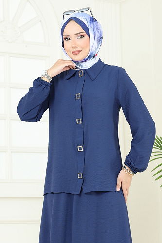 moda selvim طقم كحلي 6022UZ662 - Thumbnail