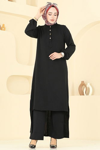 moda selvim طقم أسود 6023UZ662 - Thumbnail