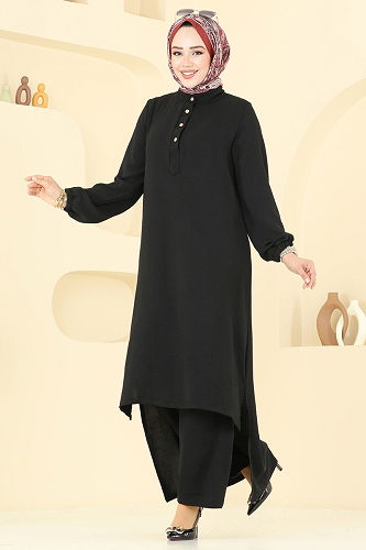 moda selvim طقم أسود 6023UZ662 - Thumbnail