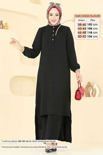 moda selvim طقم أسود 6023UZ662 - Thumbnail