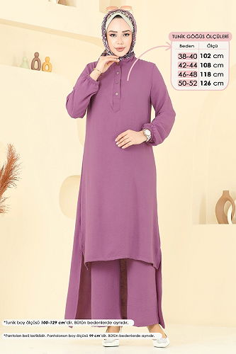 moda selvim طقم وردي غامق 6023UZ662 - Thumbnail