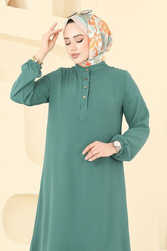 moda selvim طقم أخضر باهت 6023UZ662 - Thumbnail