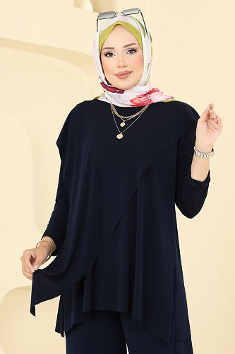 moda selvim طقم كحلي 6026UZ662 - Thumbnail