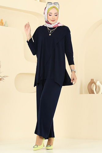 moda selvim طقم كحلي 6026UZ662 - Thumbnail