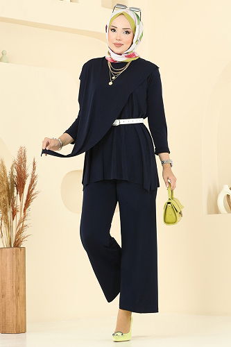 moda selvim طقم كحلي 6026UZ662 - Thumbnail