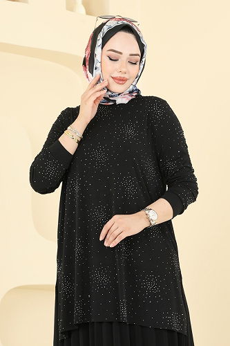 moda selvim طقم أسود 6027UZ662 - Thumbnail