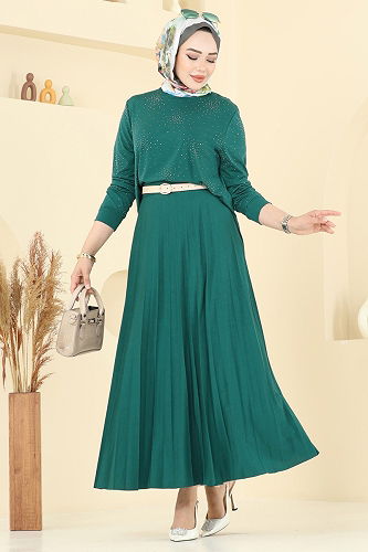 moda selvim طقم زيتي 6027UZ662 - Thumbnail