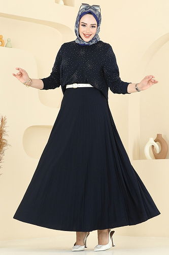 moda selvim طقم كحلي 6027UZ662 - Thumbnail