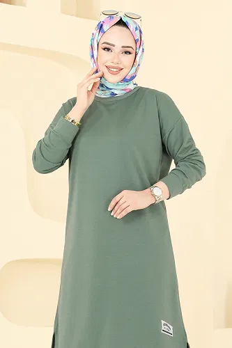 moda selvim طقم أخضر باهت 6032UZ662 - Thumbnail