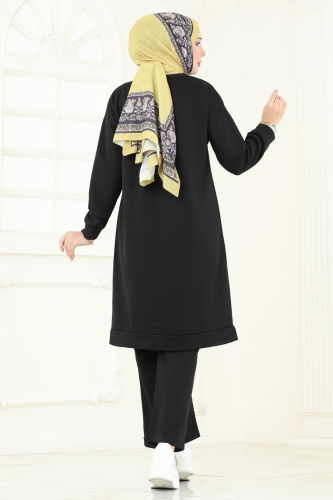 moda selvim طقم أسود 6033UZ662 - Thumbnail