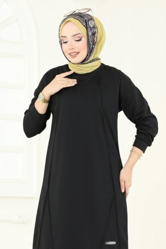moda selvim طقم أسود 6033UZ662 - Thumbnail
