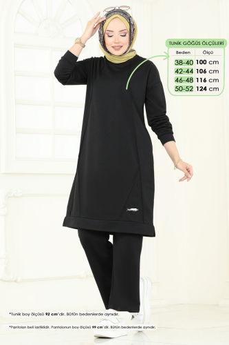 moda selvim طقم أسود 6033UZ662 - Thumbnail