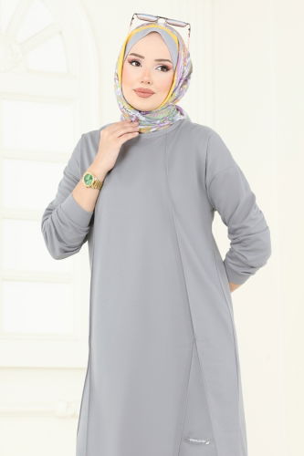 moda selvim طقم رمادي 6033UZ662 - Thumbnail