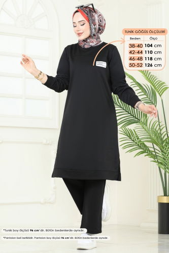 moda selvim طقم أسود 6034UZ662 - Thumbnail