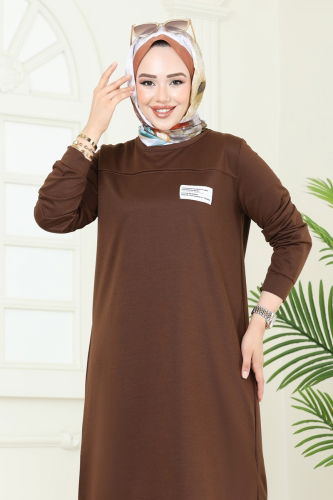moda selvim طقم بني وبيج 6034UZ662 - Thumbnail