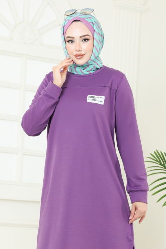 moda selvim Combined 6034UZ662 Dark Lilac & Ecru - Thumbnail